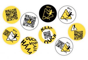 Sticker prévention chutes SNCF — signalétique de sécurité en gare — Agence Yvonne