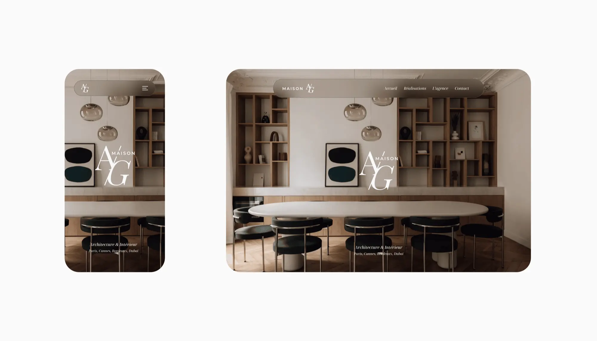 Refonte site web Maison A et G — évolution du design, vue 1 — Agence Yvonne