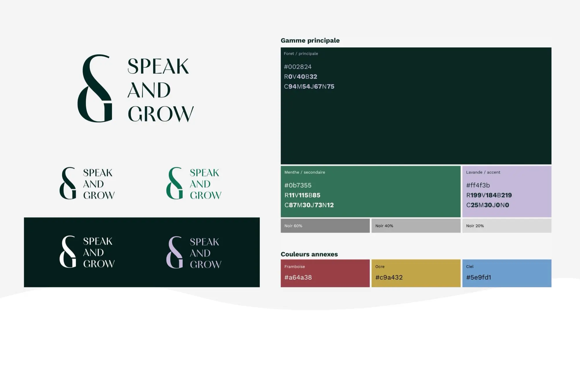 Création site web Speak & Grow — intégration maquette desktop — Agence Yvonne